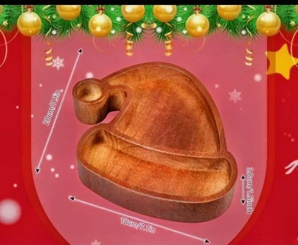 Christmas Santa Hat Wooden Bowl