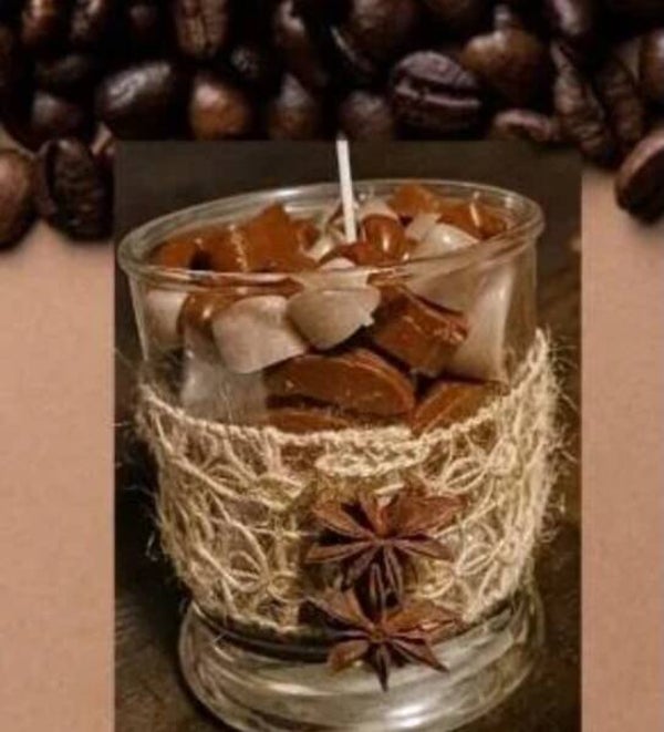 Coffee bean wax melt candle