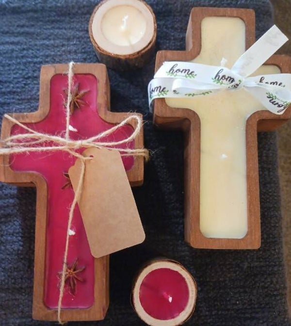 Cross wooden bowl