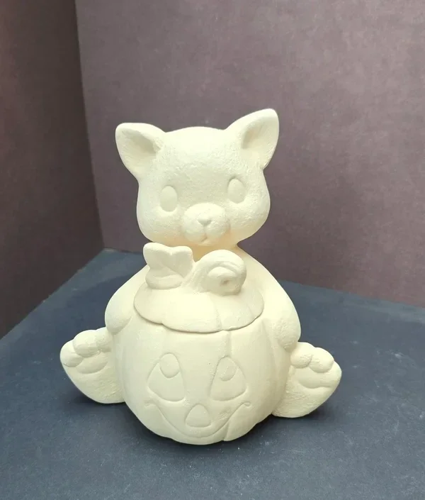 Chat avec pot de citrouille #1230