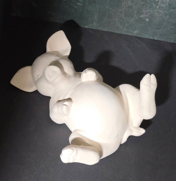 Cochon couché sur le dos