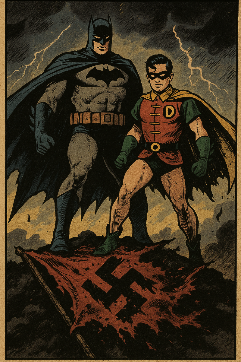 Batman & DOBIN Stamps On Facists & Racists