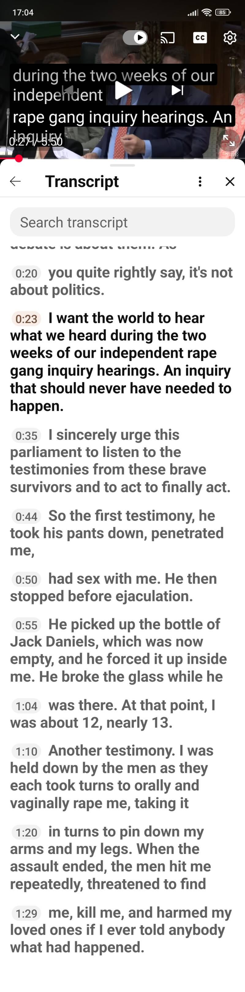 "over the course of the abuse I was raped by multiple police officers in different parts of the country" - Witness Statement