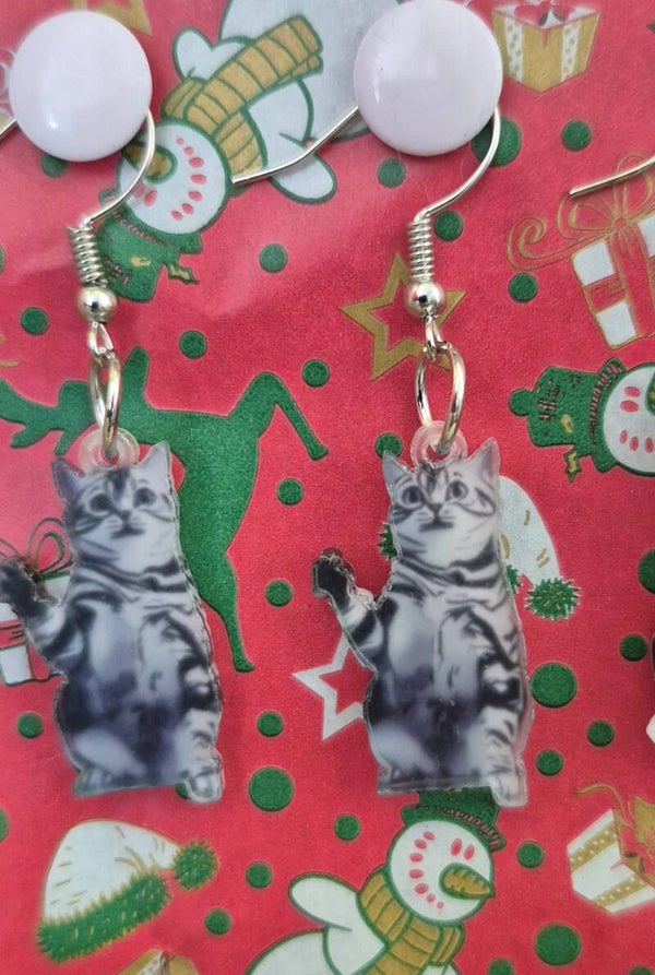 Leuke kitten oorbellen.