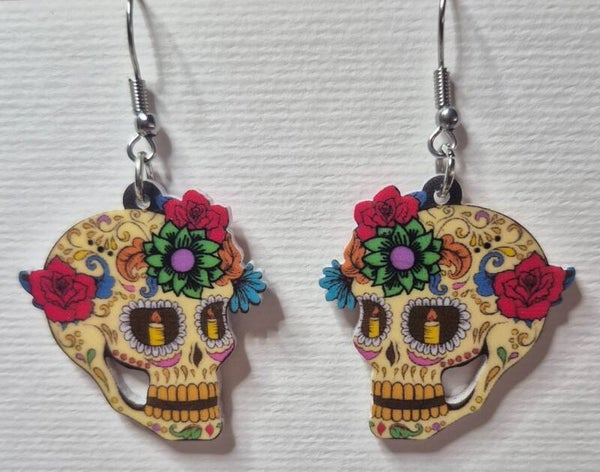 Leuke skulls oorbellen.