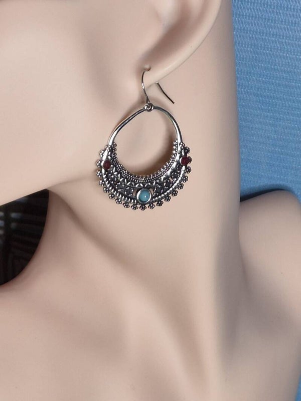 Mooie vintage oorbellen. Oudzilver.