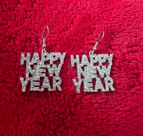 Leuke Happy New Year oorbellen.