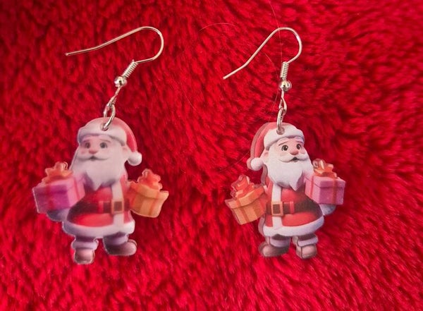 Leuke kerstman oorbellen.