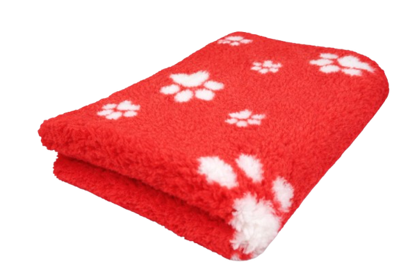 Vet Bed - Rood met Witte Pootjes - Antislip Hondenmat