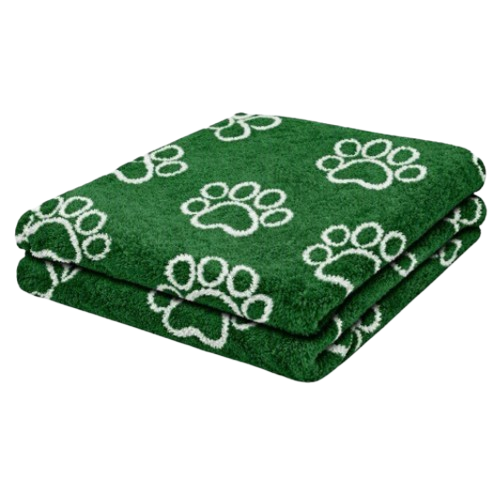 Vet Bed - Groen met Witte hondenpooten