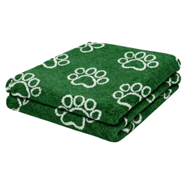 Vet Bed - Groen met Witte hondenpooten
