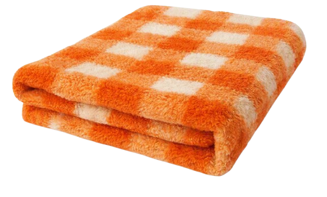 Vet Bed - Ruitjespatroon Oranje