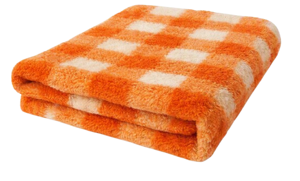 Vet Bed - Ruitjespatroon Oranje