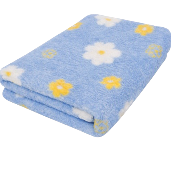 Vet Bed - Flowers Blauw