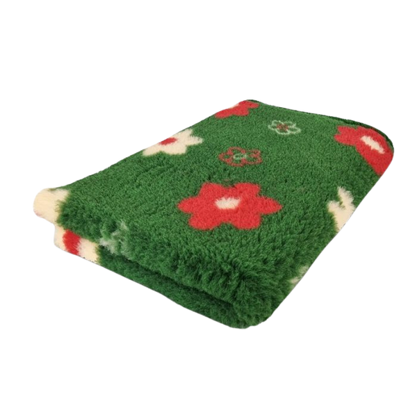 Vet Bed - Flowers Groen