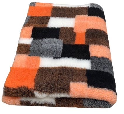 Vet Bed Lappendeken - Oranje - Latex Anti Slip