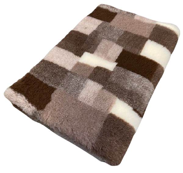 Vet Bed Lappendeken - Taupe Bruin Creme - Latex Anti Slip