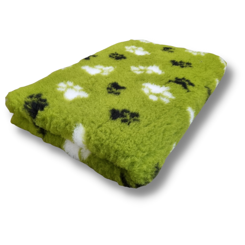 Vet Bed Olijfgroen Zwart Wit voetprint - latex anti-slip