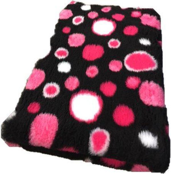 Vet Bed Circles Fuchsia Zwart Wit - latex anti-slip