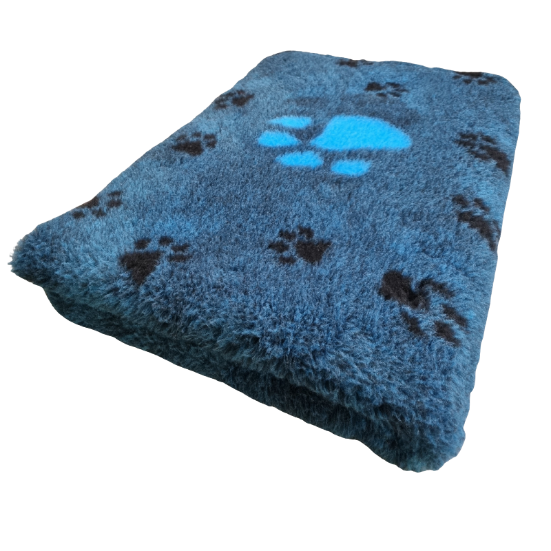 Vet Bed Blauw + Turquoise Grote voetprint 3 kleur - latex anti-slip