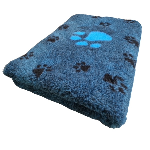 Vet Bed Blauw + Turquoise Grote voetprint 3 kleur - latex anti-slip