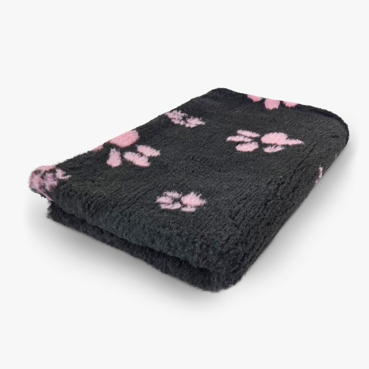Vet Bed Zwart met Roze Kleine en Grote Voetprint Latex Anti Slip