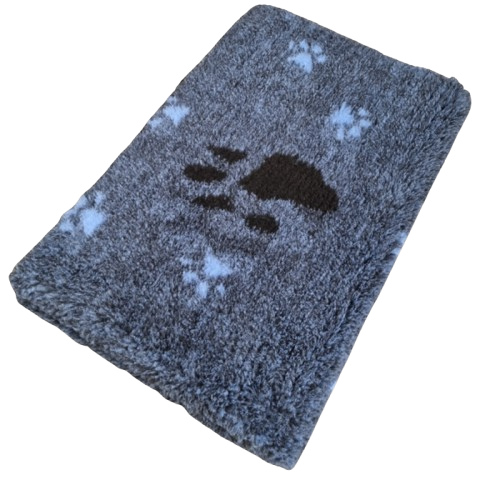Vet Bed Delfts Blauw - 3 Kleur Grote Voetprint - Antislip Hondenmat