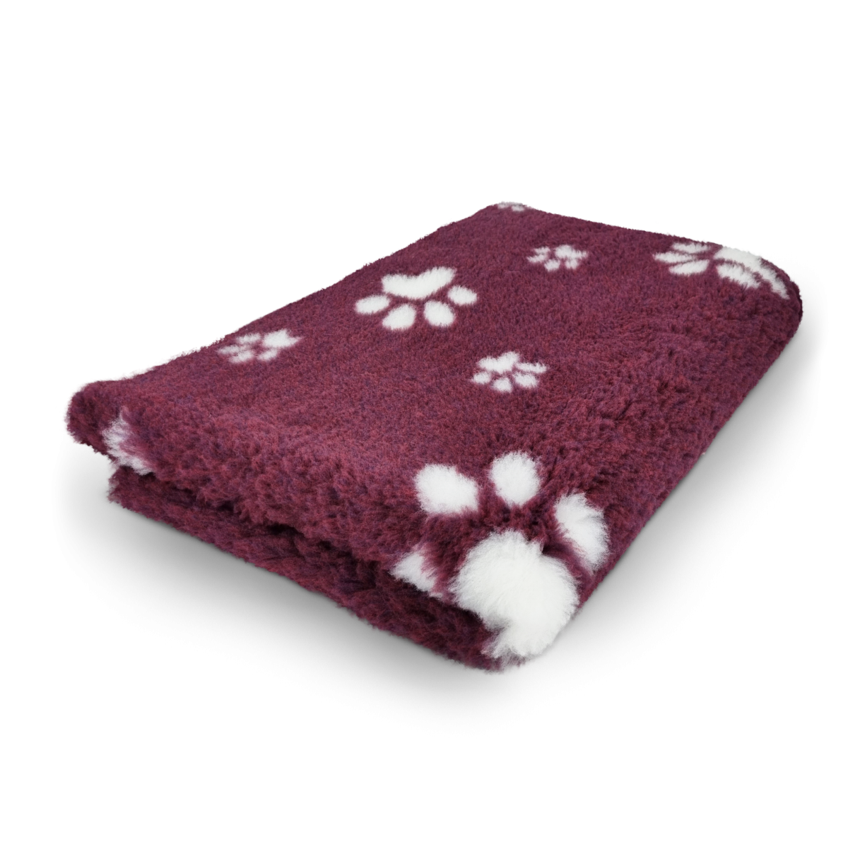 Vet Bed Bordeaux Rood met Witte Voetprint Latex Anti Slip