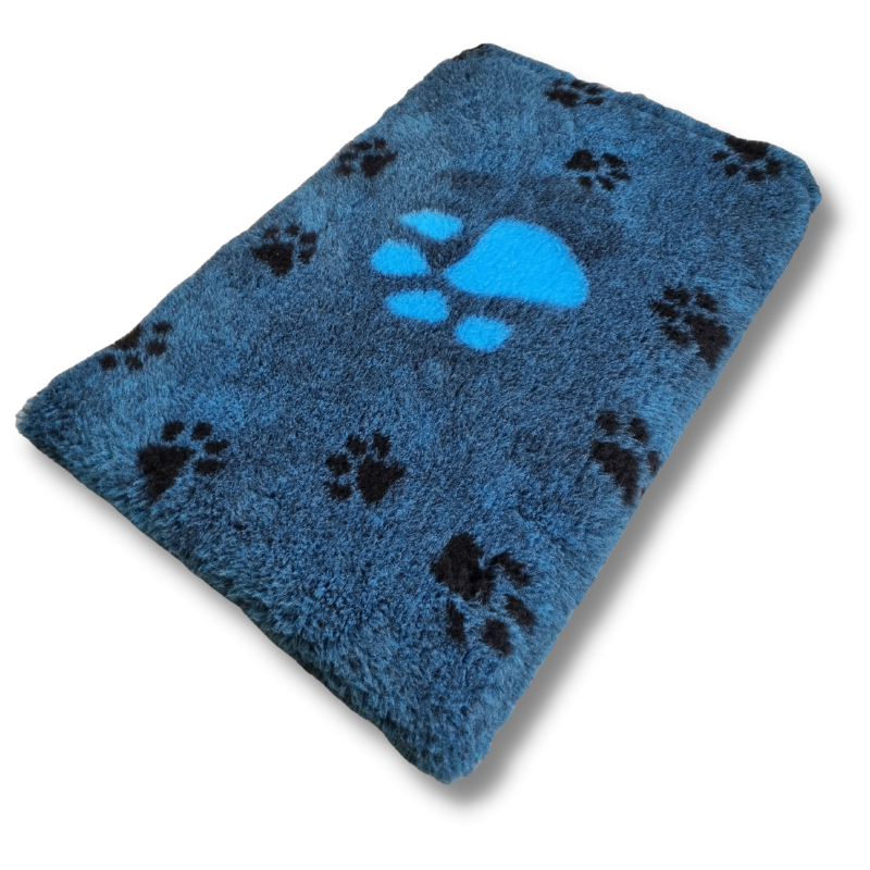 Vet Bed Blauw + Turquoise Grote voetprint 3 kleur - latex anti-slip