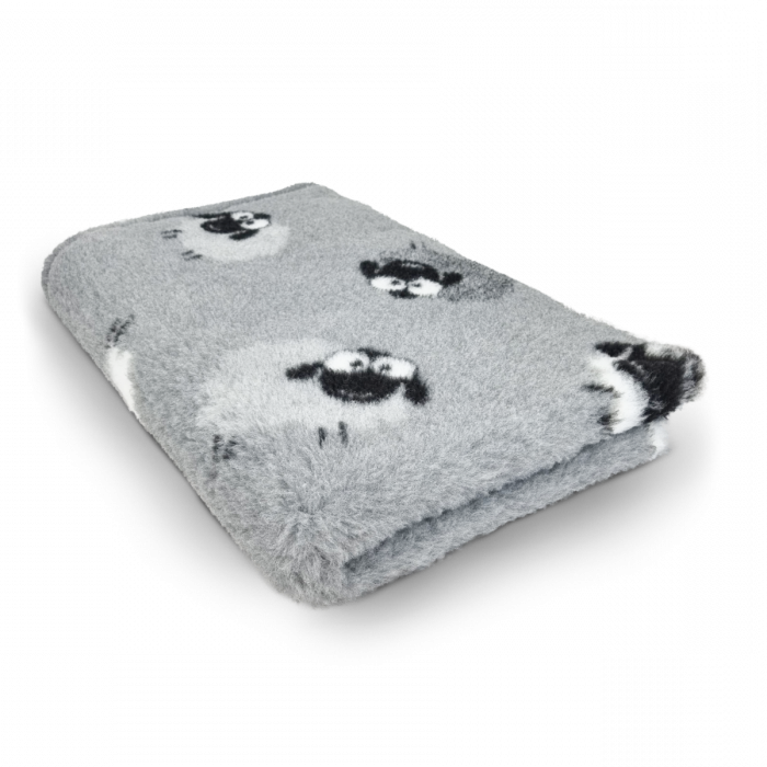 Vet Bed met Wollig Schaap - Antislip Hondenmat - Grijs