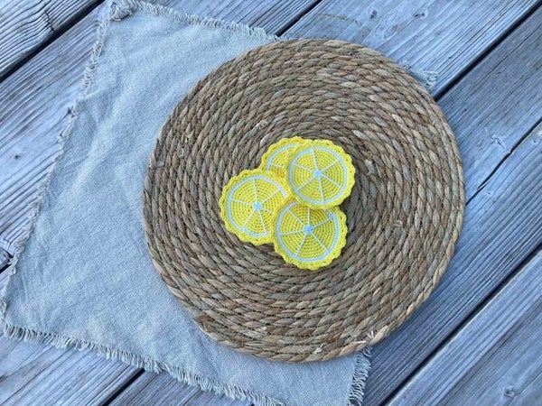 Vrolijke onderzetters  🍋, 🍊, 🍋‍🟩