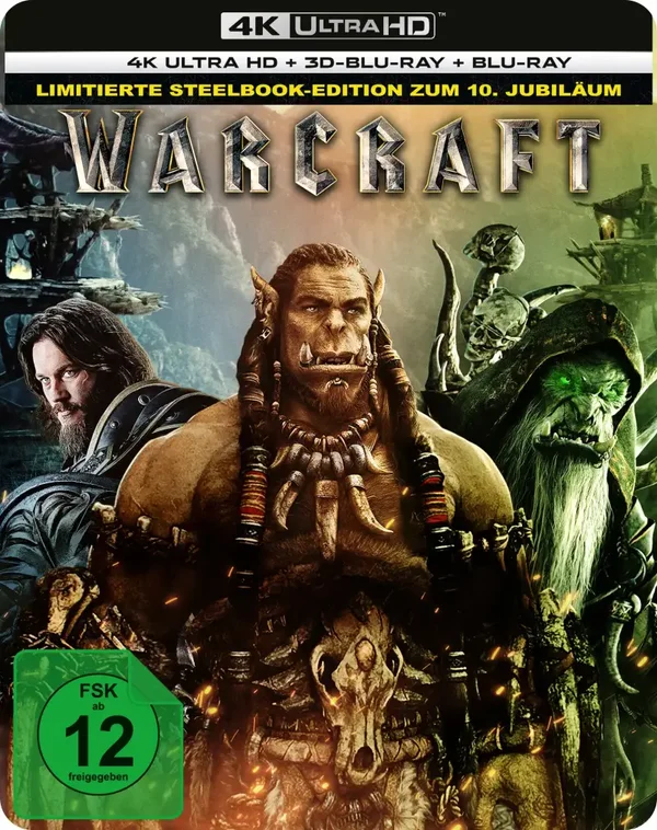 Warcraft: The Beginning  - 3-Disc Limited Steelbook (4K UHD & Blu-ray +  3D Blu-ray)