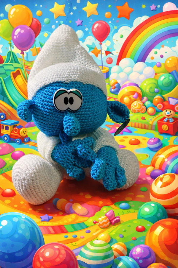 Schattige gehaakte smurfknuffel