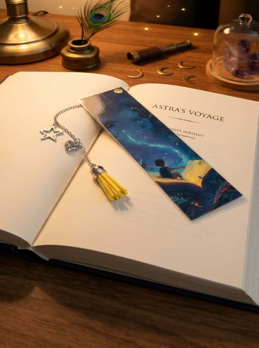 Marque-page Artisanal "Voyage Onirique & Ciel Étoilé"