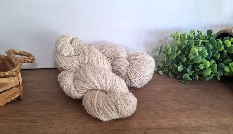 Handgesponnen alpacagaren, 2-laags