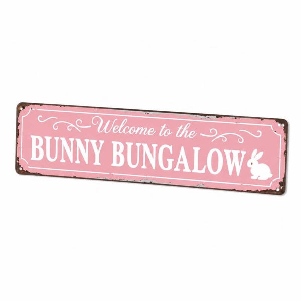Metalen wandbord “welcome to the bunny bungalow”