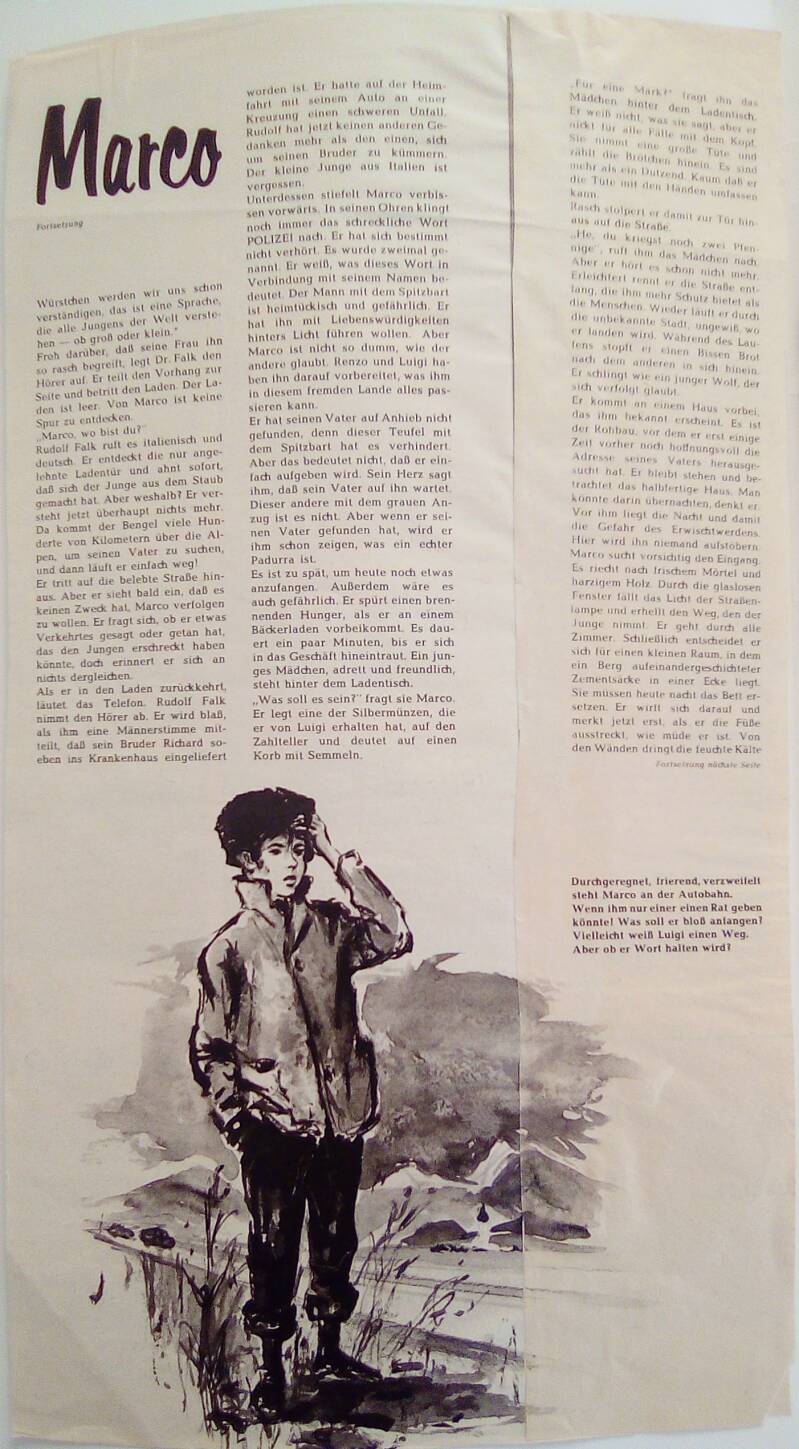 HHS Romanillustration Marco von Sophie Hartmann und Gitta von Cetto, Zeitschrift Constanze