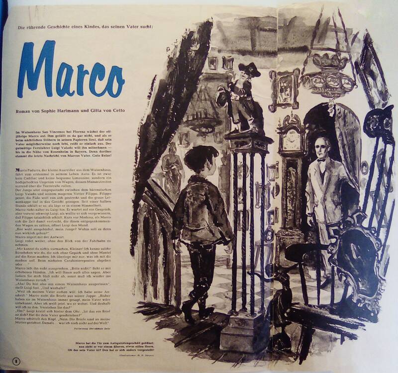 HHS Romanillustration Marco von Sophie Hartmann und Gitta von Cetto, Zeitschrift Constanze