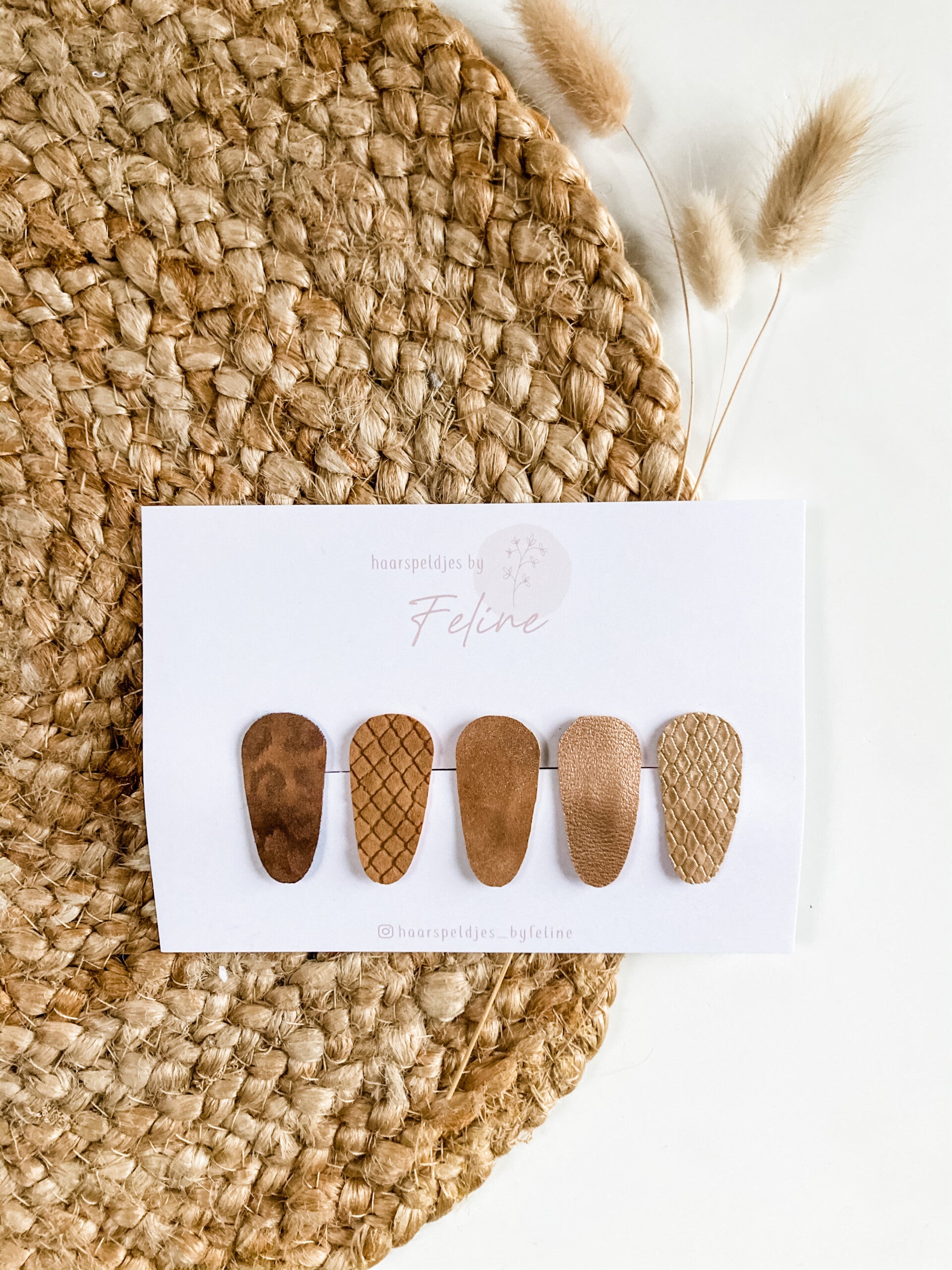 Klikklak knipjes - Bruin/Taupe - 3 cm