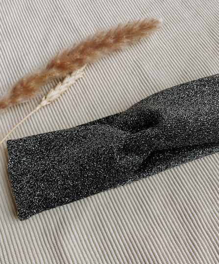 Haarbandanje glitter - zwart