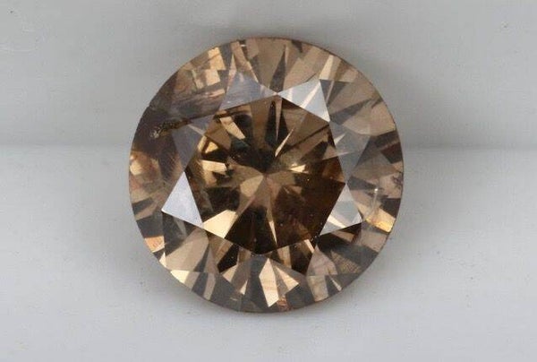 LOSSE Diamant - 0.80 ct - Briljant, Rond - Natural Colour - fancy yellowish brown - I1