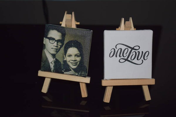 Foto op Mini Canvas met ezel ( 7 x 7 cm)