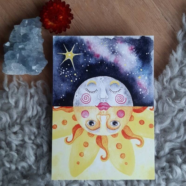 Kaart Zon en Maan (Yule)