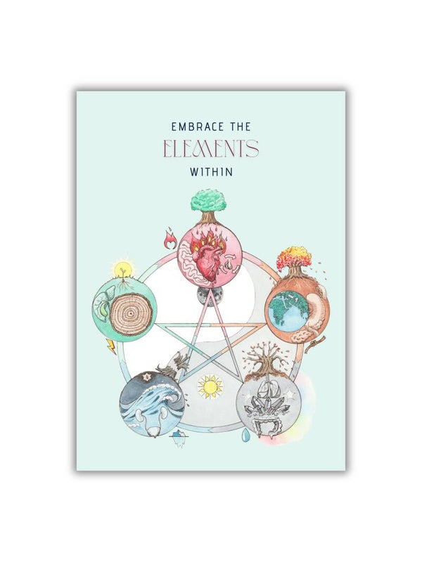 Kaart 'Embrace the elements within' met tekst