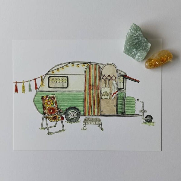 Artprint A5 Retro Caravan