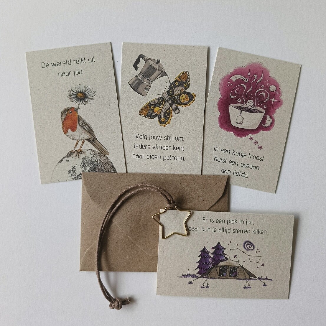 Minikaartjes | Set Hemel en Aarde met tekst