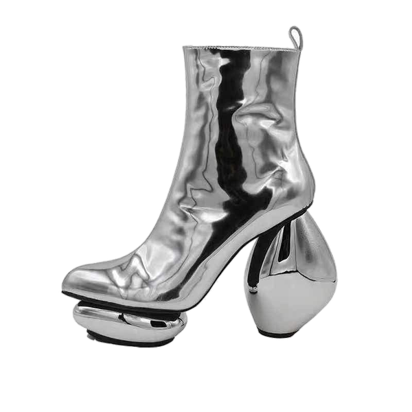 Stiefelette „Futuristic Heel Silver“