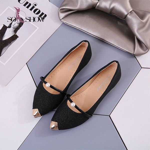 Damen Glitzer-Ballerinas „Pearl Chic“