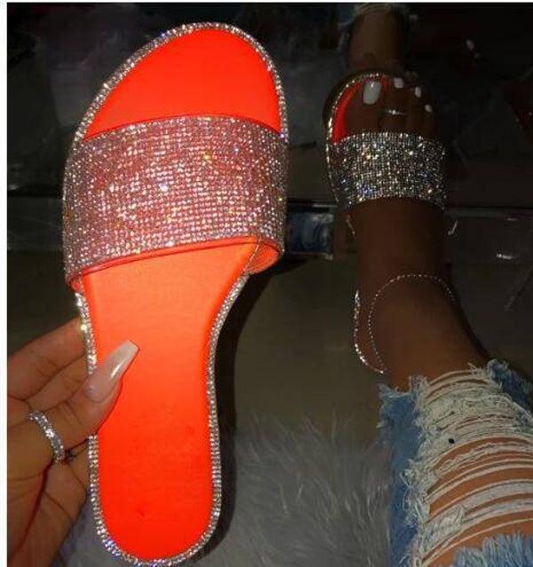 Slide Sandalen „Neon Glam“