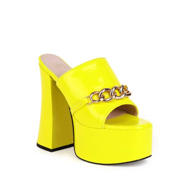 Plateau-Heels „Neon Chain Yellow“